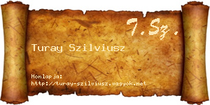 Turay Szilviusz névjegykártya